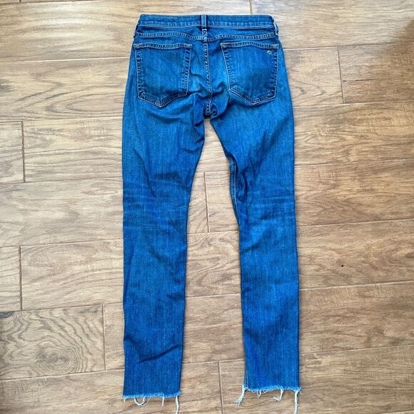 Rag & Bone Jeans Women's Size 25 Dre Slim Boyfriend Medium Wash Raw Hem - Picture 2 of 8